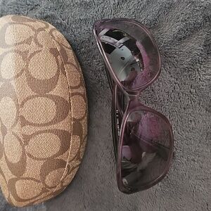 Coach Plum Horn Sunglasses Y2k W/ Case